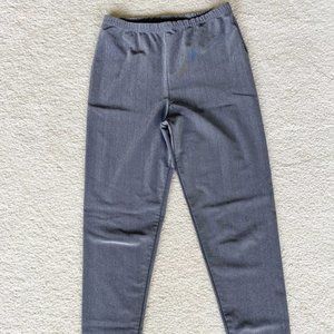 Womens Workout Leggings Gray Shimmer Shiny Skinny Elastic Waist Gym Yoga Pant M